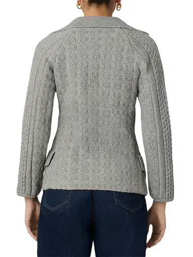 Shoshanna Women's Wes Knit Double-Breasted Jacket - Grey | Thumbnail 2 Shoshanna Women's Wes Knit Double-Breasted Jacket - Grey | Thumbnail 2