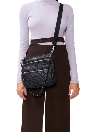 MZ Wallace Women's Micro Crosby Quilted Crossbody Bag - Black | Thumbnail 3 MZ Wallace Women's Micro Crosby Quilted Crossbody Bag - Black | Thumbnail 3
