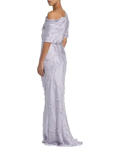 Amsale Women's Satin One-Shoulder Gown - Lilac | Thumbnail 5 Amsale Women's Satin One-Shoulder Gown - Lilac | Thumbnail 5