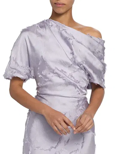 Amsale Women's Satin One-Shoulder Gown - Lilac | Thumbnail 6 Amsale Women's Satin One-Shoulder Gown - Lilac | Thumbnail 6