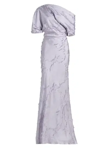 Amsale Women's Satin One-Shoulder Gown - Lilac | Thumbnail 1 Amsale Women's Satin One-Shoulder Gown - Lilac | Thumbnail 1