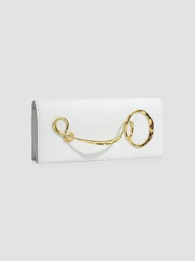 ALEXIS BITTAR Women's Lizard-Embossed Leather Clutch - Pearl | Thumbnail 4 ALEXIS BITTAR Women's Lizard-Embossed Leather Clutch - Pearl | Thumbnail 4