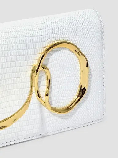 ALEXIS BITTAR Women's Lizard-Embossed Leather Clutch - Pearl | Thumbnail 6 ALEXIS BITTAR Women's Lizard-Embossed Leather Clutch - Pearl | Thumbnail 6