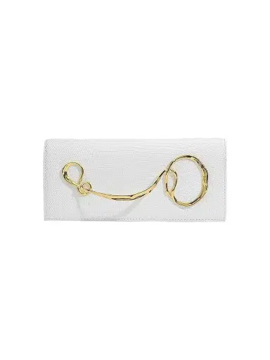 ALEXIS BITTAR Women's Lizard-Embossed Leather Clutch - Pearl | Thumbnail 1 ALEXIS BITTAR Women's Lizard-Embossed Leather Clutch - Pearl | Thumbnail 1