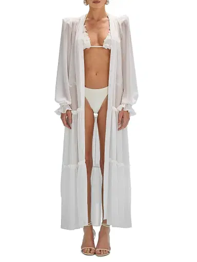 PatBo Women's Sunstone Chiffon Long Robe - Off White - Size XL | Thumbnail 2 PatBo Women's Sunstone Chiffon Long Robe - Off White - Size XL | Thumbnail 2