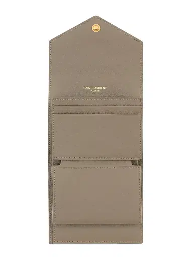 Saint Laurent Women's Cassandre Multi-Fold Wallet in Grain De Poudre Leather - Light Taupe | Thumbnail 2 Saint Laurent Women's Cassandre Multi-Fold Wallet in Grain De Poudre Leather - Light Taupe | Thumbnail 2