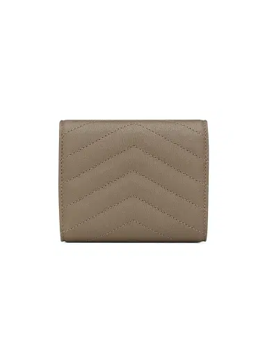 Saint Laurent Women's Cassandre Multi-Fold Wallet in Grain De Poudre Leather - Light Taupe | Thumbnail 5 Saint Laurent Women's Cassandre Multi-Fold Wallet in Grain De Poudre Leather - Light Taupe | Thumbnail 5