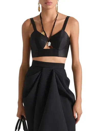 Givenchy Women's Bra Top in Satin - Black | Thumbnail 2 Givenchy Women's Bra Top in Satin - Black | Thumbnail 2