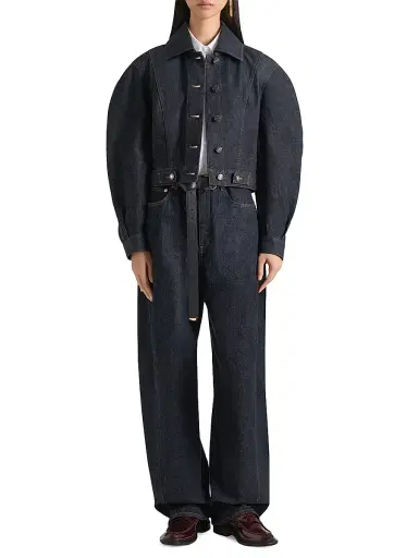 Givenchy Women's Back to Front Cocoon Jacket in Raw Denim - Dark Blue | Thumbnail 2 Givenchy Women's Back to Front Cocoon Jacket in Raw Denim - Dark Blue | Thumbnail 2