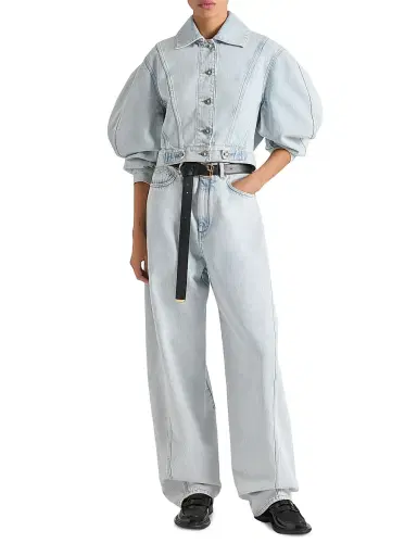 Givenchy Women's Back-to-Front Cocoon Jacket in Light Blue Denim | Thumbnail 2 Givenchy Women's Back-to-Front Cocoon Jacket in Light Blue Denim | Thumbnail 2