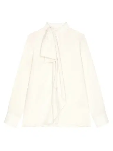 Givenchy Women's Blouse in Silk with Bow Detail - Ecru | Thumbnail 1 Givenchy Women's Blouse in Silk with Bow Detail - Ecru | Thumbnail 1