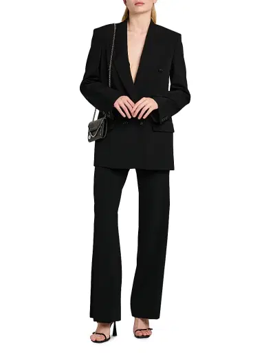 Stella McCartney Women's Double-Breasted Boyfriend Jacket - Black - Size 10 | Thumbnail 2 Stella McCartney Women's Double-Breasted Boyfriend Jacket - Black - Size 10 | Thumbnail 2