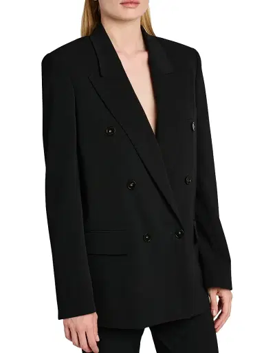 Stella McCartney Women's Double-Breasted Boyfriend Jacket - Black - Size 10 | Thumbnail 6 Stella McCartney Women's Double-Breasted Boyfriend Jacket - Black - Size 10 | Thumbnail 6