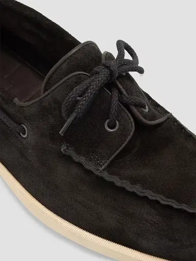 John Lobb Men's Foil Suede Boat Shoes - Black - Size 13 | Thumbnail 5 John Lobb Men's Foil Suede Boat Shoes - Black - Size 13 | Thumbnail 5