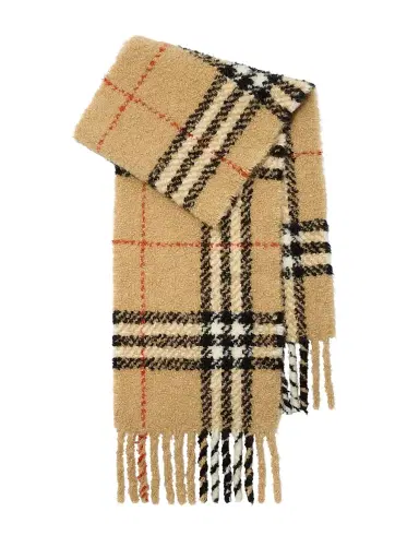 Burberry Men's Check Alpaca-Wool Bouclé Scarf | Thumbnail 1 Burberry Men's Check Alpaca-Wool Bouclé Scarf | Thumbnail 1