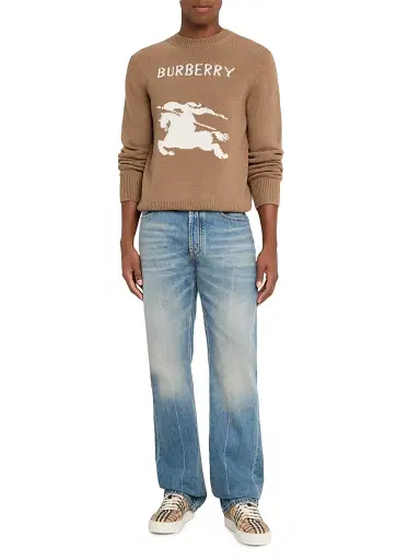 Burberry Men's Cashmere-Blend Logo Sweater - Camel - Size XL | Thumbnail 2 Burberry Men's Cashmere-Blend Logo Sweater - Camel - Size XL | Thumbnail 2