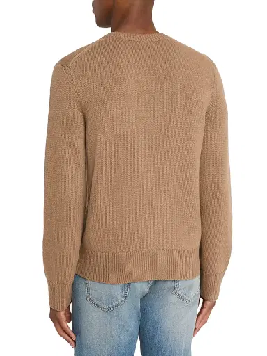 Burberry Men's Cashmere-Blend Logo Sweater - Camel - Size XL | Thumbnail 4 Burberry Men's Cashmere-Blend Logo Sweater - Camel - Size XL | Thumbnail 4