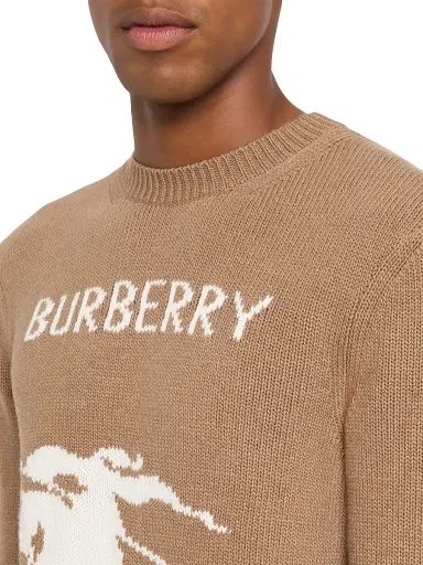 Burberry Men's Cashmere-Blend Logo Sweater - Camel - Size XL | Thumbnail 5 Burberry Men's Cashmere-Blend Logo Sweater - Camel - Size XL | Thumbnail 5