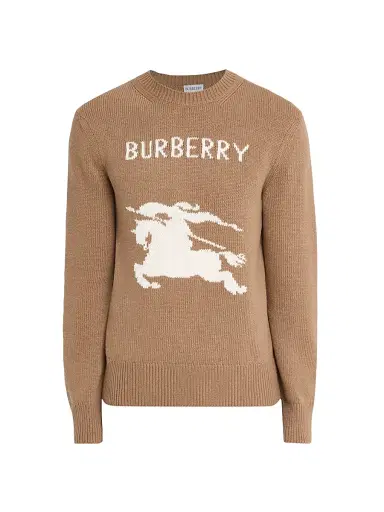Burberry Men's Cashmere-Blend Logo Sweater - Camel - Size XL | Thumbnail 1 Burberry Men's Cashmere-Blend Logo Sweater - Camel - Size XL | Thumbnail 1
