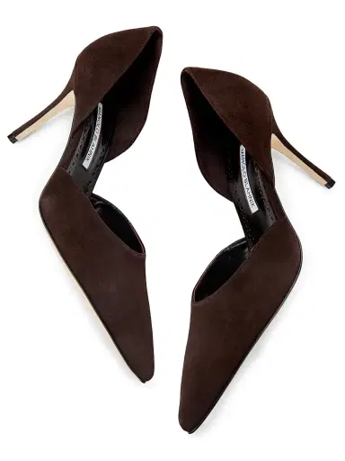 Manolo Blahnik Women's Taylernu Suede D'Orsay Pumps | Thumbnail 6 Manolo Blahnik Women's Taylernu Suede D'Orsay Pumps | Thumbnail 6