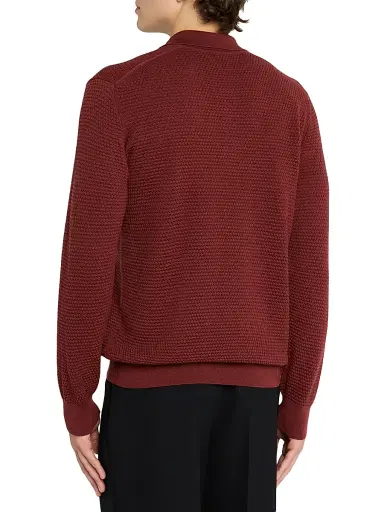 Eton Men's Merino Wool Popcorn Stitch Polo Sweater | Thumbnail 4 Eton Men's Merino Wool Popcorn Stitch Polo Sweater | Thumbnail 4