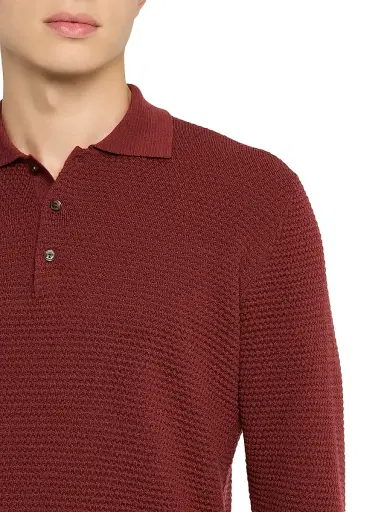 Eton Men's Merino Wool Popcorn Stitch Polo Sweater | Thumbnail 5 Eton Men's Merino Wool Popcorn Stitch Polo Sweater | Thumbnail 5