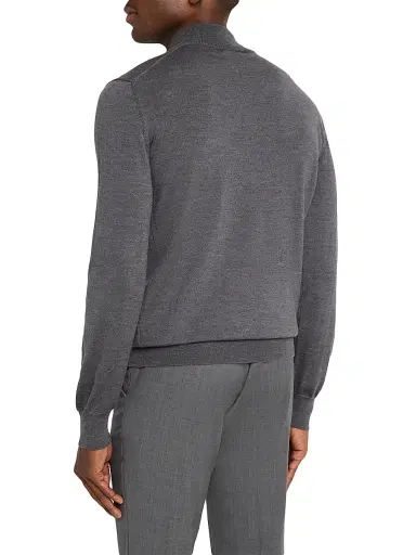 Eton Men's Merino Wool & Leather-Trim Quarter-Zip Sweater | Thumbnail 4 Eton Men's Merino Wool & Leather-Trim Quarter-Zip Sweater | Thumbnail 4