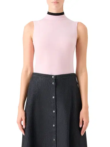 Akris punto Women's Mock Turtleneck Sleeveless Wool Top - Rose Black | Thumbnail 3 Akris punto Women's Mock Turtleneck Sleeveless Wool Top - Rose Black | Thumbnail 3
