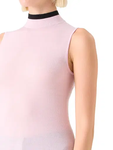 Akris punto Women's Mock Turtleneck Sleeveless Wool Top - Rose Black | Thumbnail 6 Akris punto Women's Mock Turtleneck Sleeveless Wool Top - Rose Black | Thumbnail 6