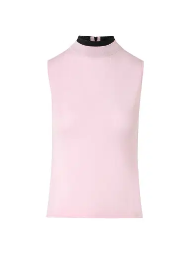 Akris punto Women's Mock Turtleneck Sleeveless Wool Top - Rose Black | Thumbnail 1 Akris punto Women's Mock Turtleneck Sleeveless Wool Top - Rose Black | Thumbnail 1