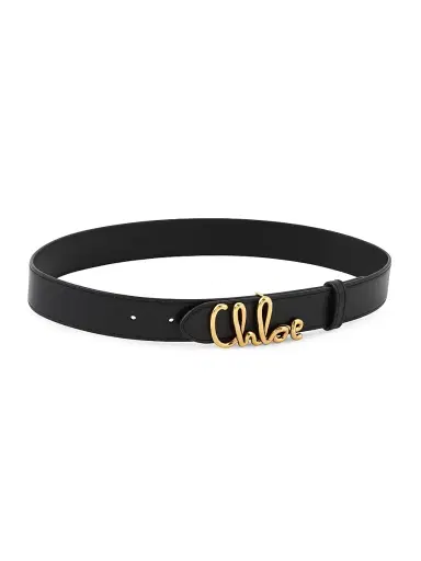 Chloé Women's Iconic Logo Leather Belt - Black | Thumbnail 1 Chloé Women's Iconic Logo Leather Belt - Black | Thumbnail 1