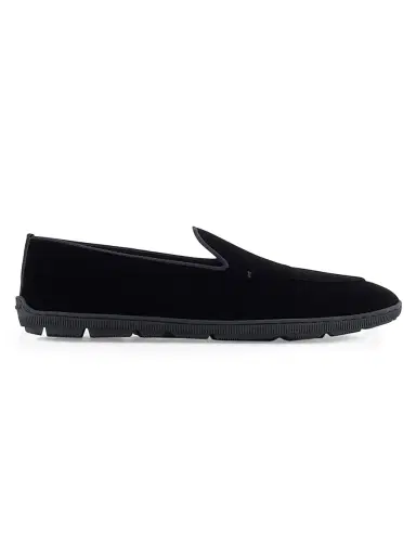 Giorgio Armani Men's Velvet Rubber-Sole Loafers | Thumbnail 1 Giorgio Armani Men's Velvet Rubber-Sole Loafers | Thumbnail 1