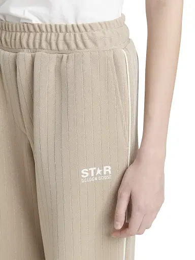 Golden Goose Women's Star Pinstriped Joggers - Khaki - Size XXS | Thumbnail 5 Golden Goose Women's Star Pinstriped Joggers - Khaki - Size XXS | Thumbnail 5