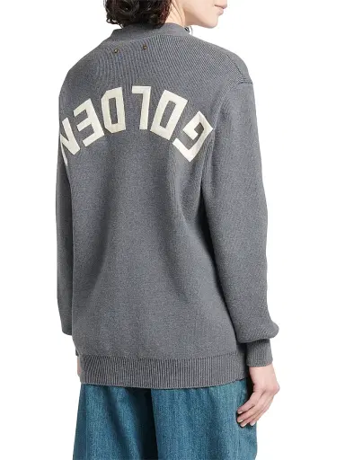 Golden Goose Women's Golden Knit Logo Cardigan - Dark Grey | Thumbnail 6 Golden Goose Women's Golden Knit Logo Cardigan - Dark Grey | Thumbnail 6