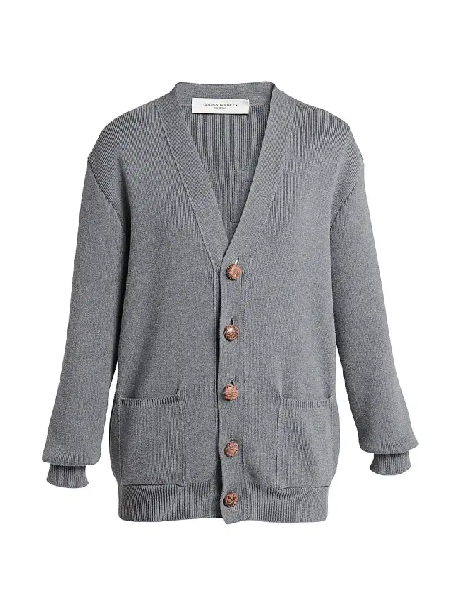 Women's Golden Knit Logo Cardigan - Dark Grey Women's Golden Knit Logo Cardigan - Dark Grey