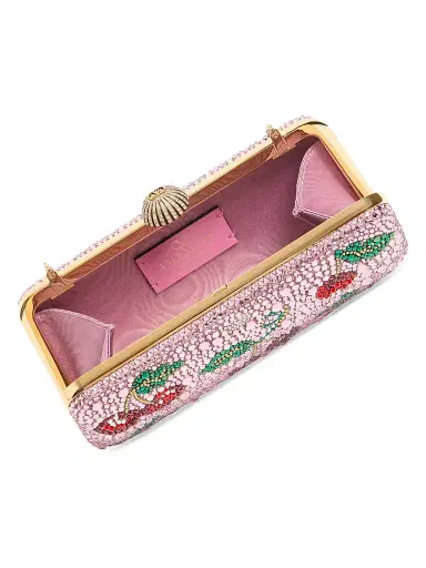 Valentino Garavani Women's Carry Secrets Minaudiere Clutch with Cherryfic Rhinestone Motif - Pink | Thumbnail 7 Valentino Garavani Women's Carry Secrets Minaudiere Clutch with Cherryfic Rhinestone Motif - Pink | Thumbnail 7
