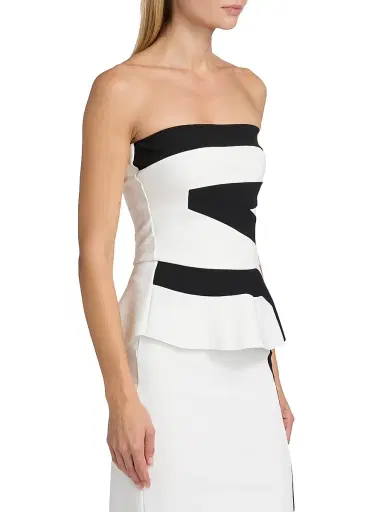 Chiara Boni La Petite Robe Women's Gabry Striped Strapless Top | Thumbnail 4 Chiara Boni La Petite Robe Women's Gabry Striped Strapless Top | Thumbnail 4