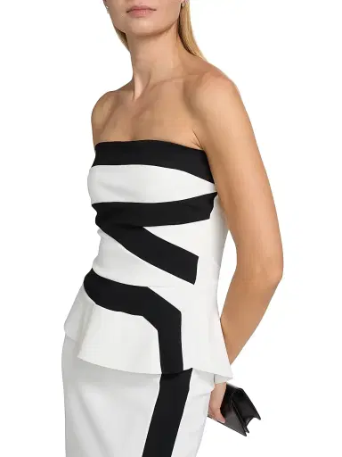 Chiara Boni La Petite Robe Women's Gabry Striped Strapless Top | Thumbnail 7 Chiara Boni La Petite Robe Women's Gabry Striped Strapless Top | Thumbnail 7