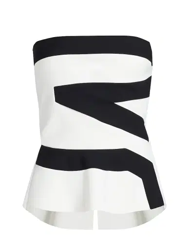 Chiara Boni La Petite Robe Women's Gabry Striped Strapless Top | Thumbnail 1 Chiara Boni La Petite Robe Women's Gabry Striped Strapless Top | Thumbnail 1