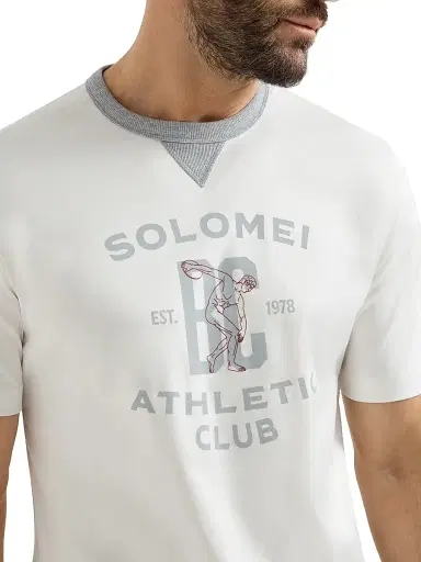 Brunello Cucinelli Men's Cotton Jersey T-Shirt with Print - Off White | Thumbnail 4 Brunello Cucinelli Men's Cotton Jersey T-Shirt with Print - Off White | Thumbnail 4