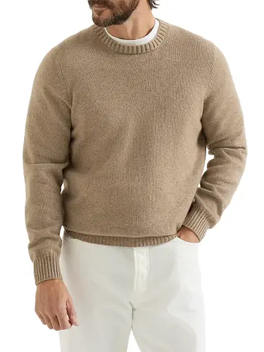 Brunello Cucinelli Men's Cashmere Sweater - Light Brown - Size 46 | Thumbnail 2 Brunello Cucinelli Men's Cashmere Sweater - Light Brown - Size 46 | Thumbnail 2