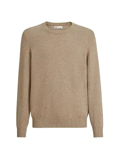 Brunello Cucinelli Men's Cashmere Sweater - Light Brown - Size 46 | Thumbnail 1 Brunello Cucinelli Men's Cashmere Sweater - Light Brown - Size 46 | Thumbnail 1
