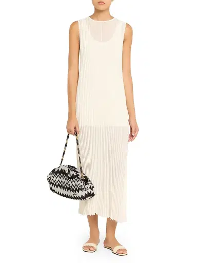 Missoni Women's Ruched Optical Wave Zigzag Raschel-Knit Pouch - Black White | Thumbnail 3 Missoni Women's Ruched Optical Wave Zigzag Raschel-Knit Pouch - Black White | Thumbnail 3