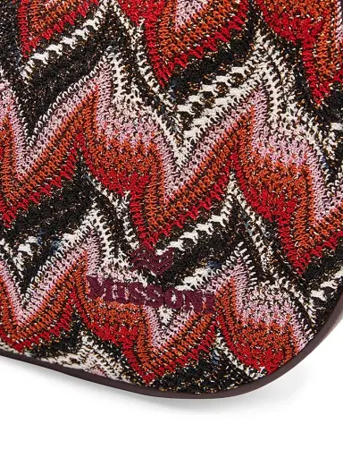 Missoni Women's Mini Chevron Raschel & Leather Hobo Bag - Red Multi | Thumbnail 6 Missoni Women's Mini Chevron Raschel & Leather Hobo Bag - Red Multi | Thumbnail 6
