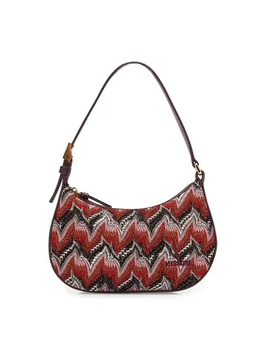 Missoni Women's Mini Chevron Raschel & Leather Hobo Bag - Red Multi | Thumbnail 1 Missoni Women's Mini Chevron Raschel & Leather Hobo Bag - Red Multi | Thumbnail 1