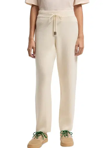 Moncler Women's Jogging Pants in Wool & Cashmere - White | Thumbnail 2 Moncler Women's Jogging Pants in Wool & Cashmere - White | Thumbnail 2