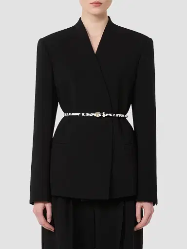 Max Mara Women's Double Breasted Cady Jacket with Belt | Thumbnail 2 Max Mara Women's Double Breasted Cady Jacket with Belt | Thumbnail 2