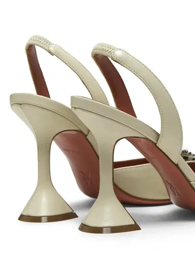 Amina Muaddi Women's Begum 95MM Crystal-Embellished Leather Slingback Pumps | Thumbnail 3 Amina Muaddi Women's Begum 95MM Crystal-Embellished Leather Slingback Pumps | Thumbnail 3