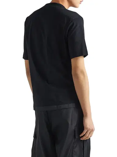 Prada Men's Re-Nylon and Jersey T-Shirt | Thumbnail 3 Prada Men's Re-Nylon and Jersey T-Shirt | Thumbnail 3