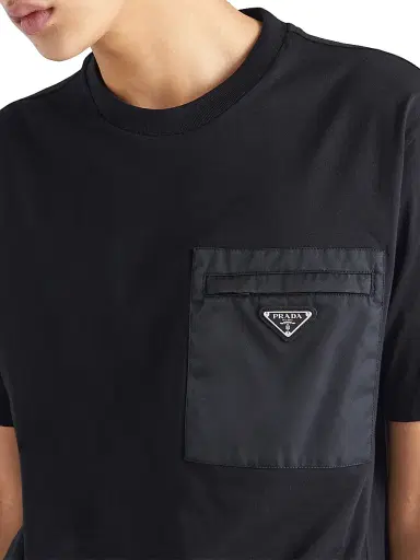 Prada Men's Re-Nylon and Jersey T-Shirt | Thumbnail 4 Prada Men's Re-Nylon and Jersey T-Shirt | Thumbnail 4